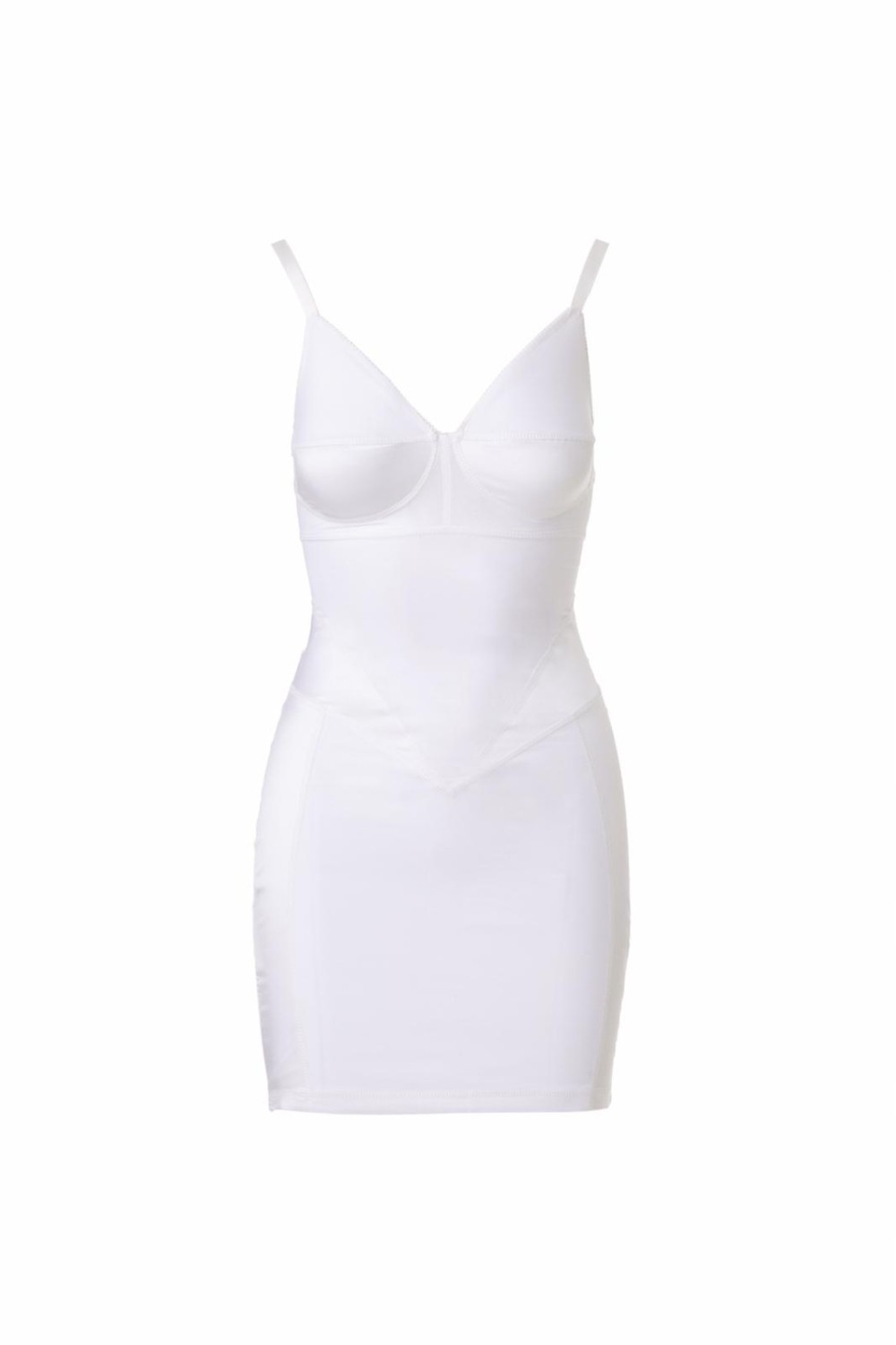 Retro Dress - Cotton Jersey and Silk Satin - White - short