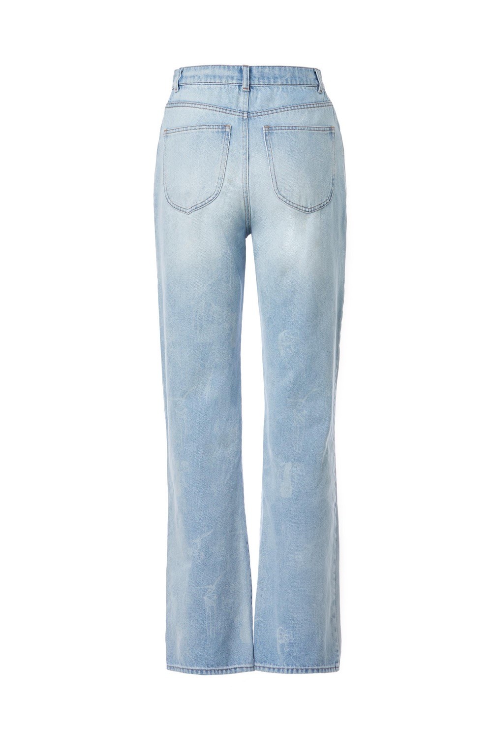 Ilfoveanu print high-rise boyfriend jeans - light blue