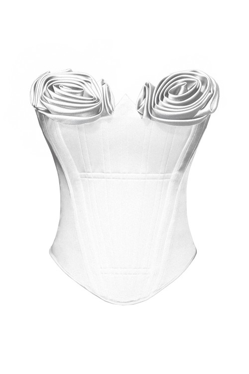 Marilyn corset - white with white roses