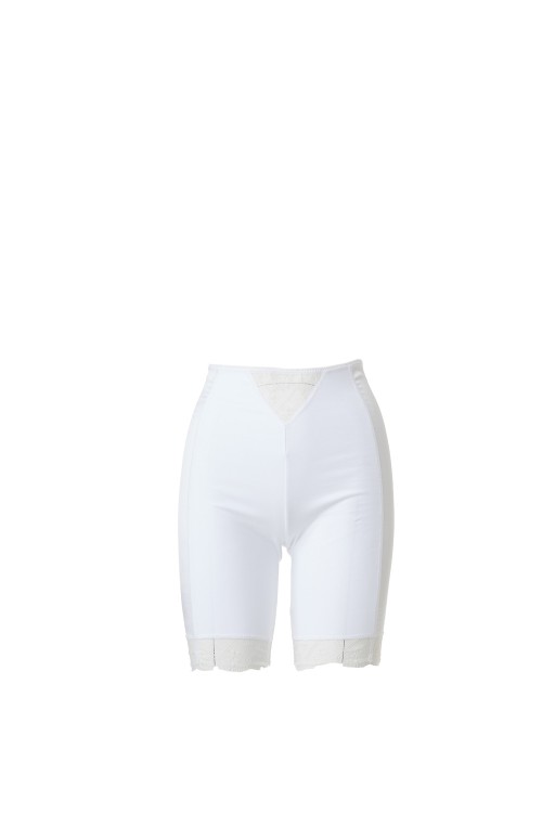 Retro cycling shorts with lace inserts - white