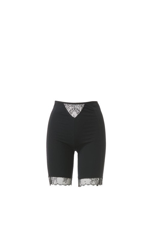 Retro cycling shorts with lace inserts - black