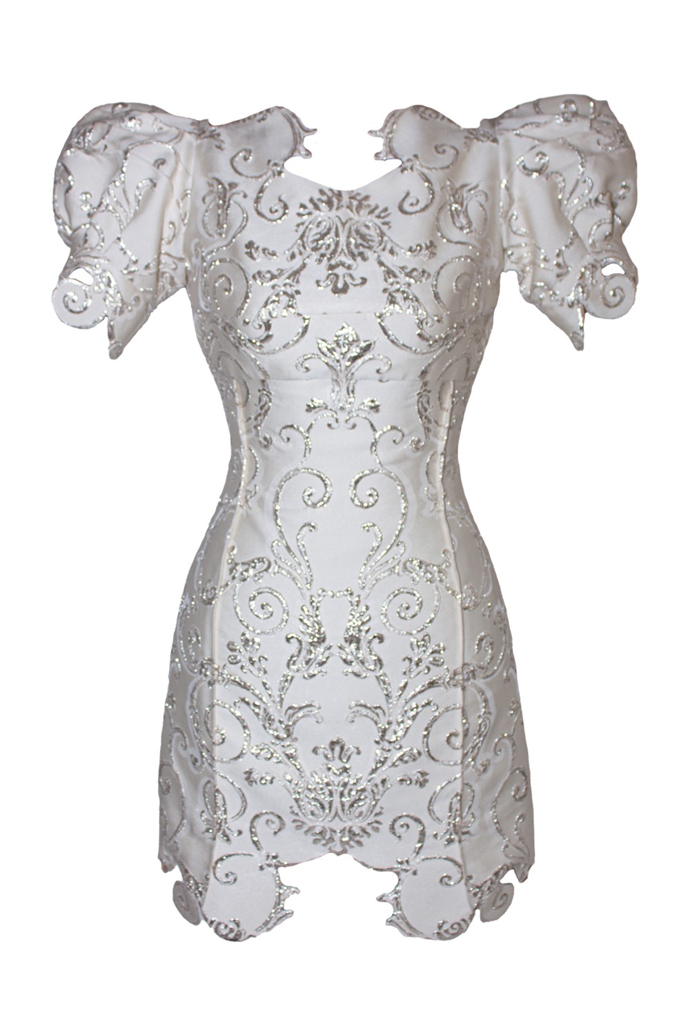 Brocade Mini Dress - Ivory